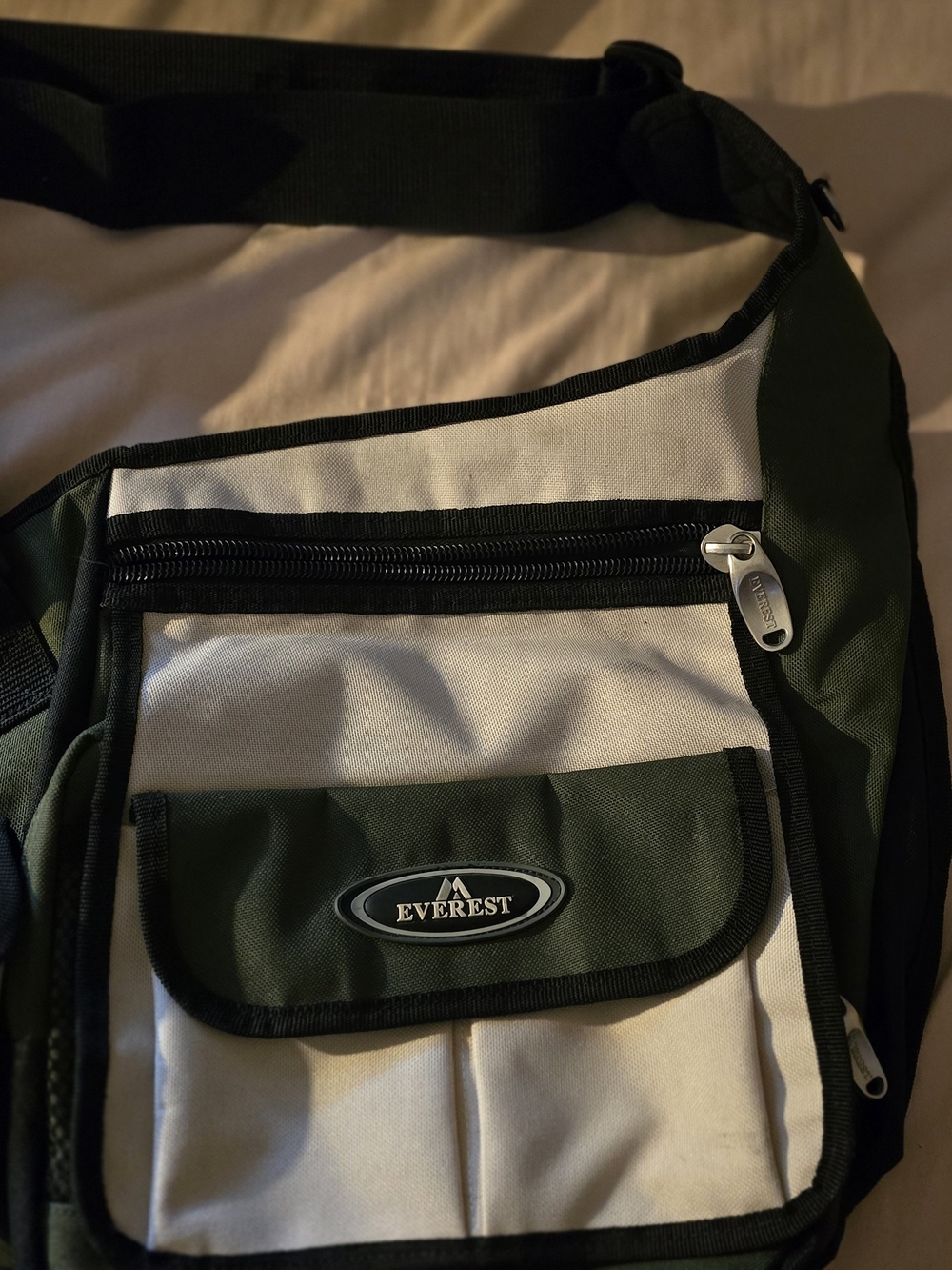 Everest Green and White Crossbody Sling Bag - Durable Everyday Carry